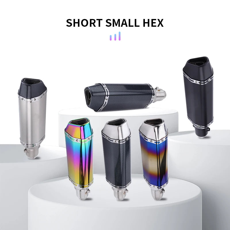 CHmotor Carbon Fiber Motorcycle Exhaust Muffler Pipe 250cc 350cc 600cc Escape Moto Tube For Nmax Tmax530 Msx125 GSR600