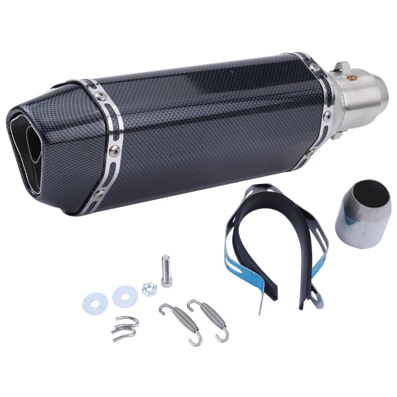 CHmotor Carbon Fiber Motorcycle Exhaust Muffler Pipe 250cc 350cc 600cc Escape Moto Tube For Nmax Tmax530 Msx125 GSR600