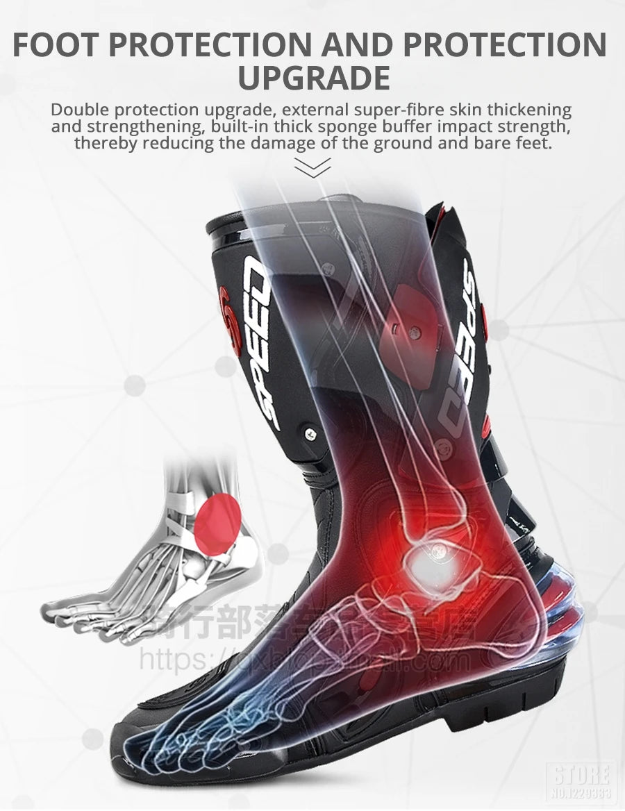 Motorcycle Long Boots Motocross Off-Road Rally Professional Racing Boots Motorbike Rider Biker Shoes Protection Equipment B1001