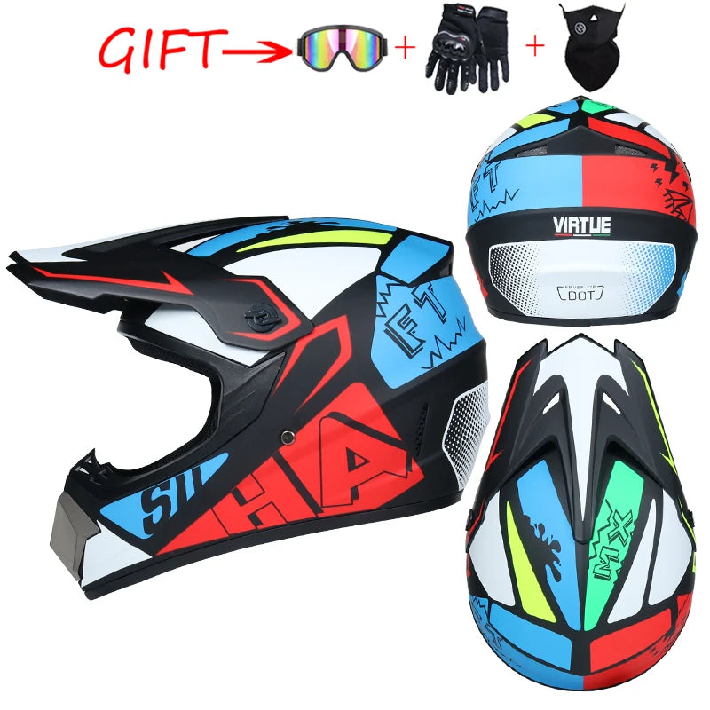 Casco da motocross di sicurezza Casco da motocross per bicicletta da discesa Capacete ATV Cross Casco da moto per bambini Dot ABS 1KG Unisex