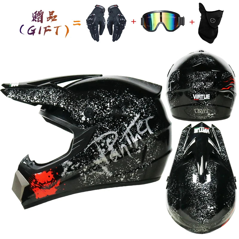 Casco da motocross di sicurezza Casco da motocross per bicicletta da discesa Capacete ATV Cross Casco da moto per bambini Dot ABS 1KG Unisex