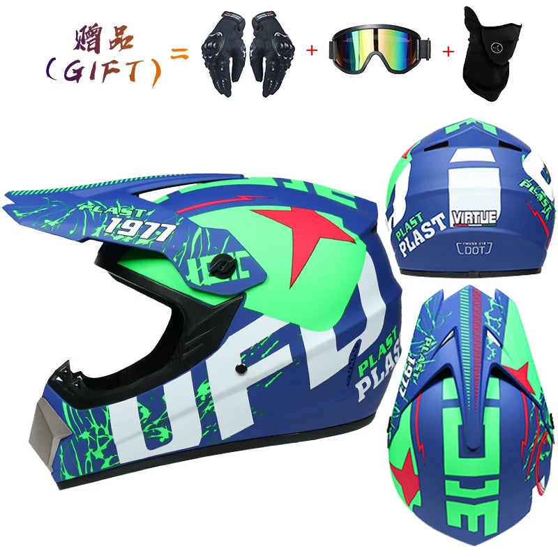 Casco da motocross di sicurezza Casco da motocross per bicicletta da discesa Capacete ATV Cross Casco da moto per bambini Dot ABS 1KG Unisex