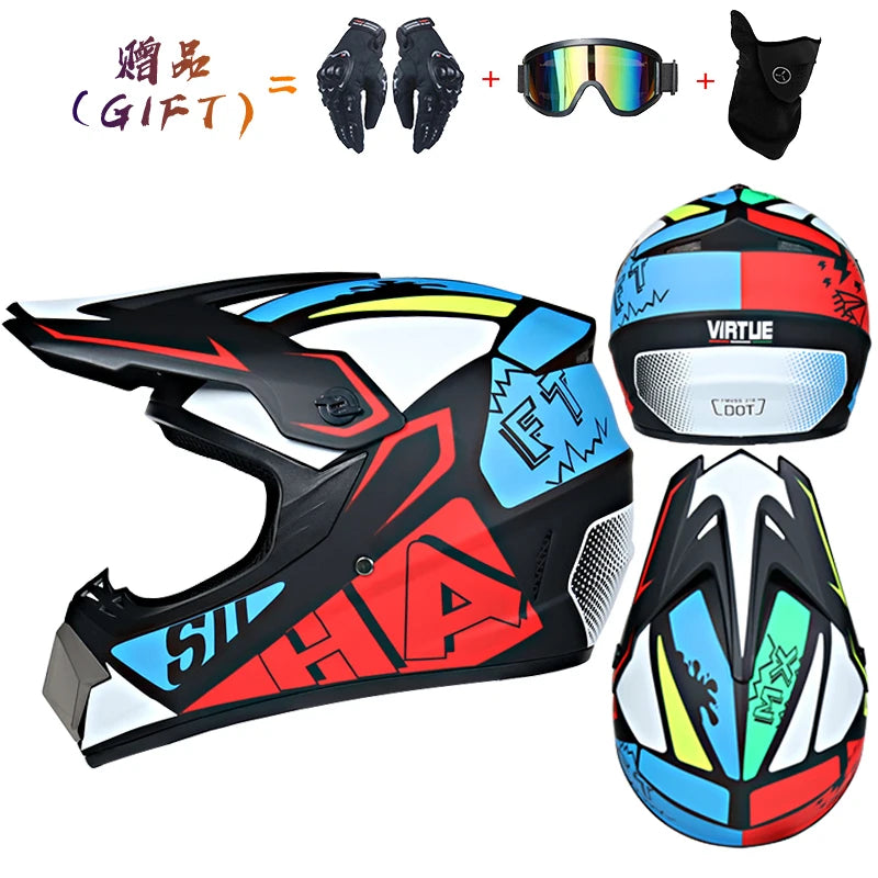 Casco da motocross di sicurezza Casco da motocross per bicicletta da discesa Capacete ATV Cross Casco da moto per bambini Dot ABS 1KG Unisex