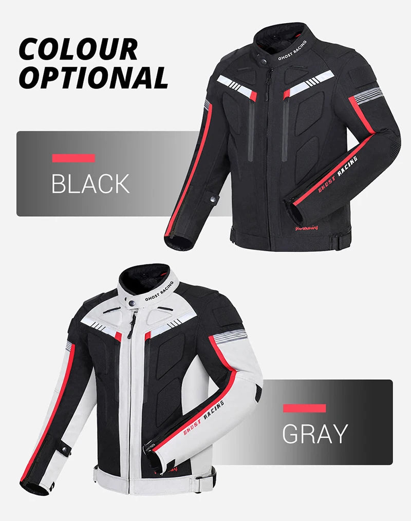 GHOST RACING Motorcycle Racing Jacket Man Waterproof Dirt Bike Pants Set With Protection Racing Suit Motocross Jacket Motor Suit