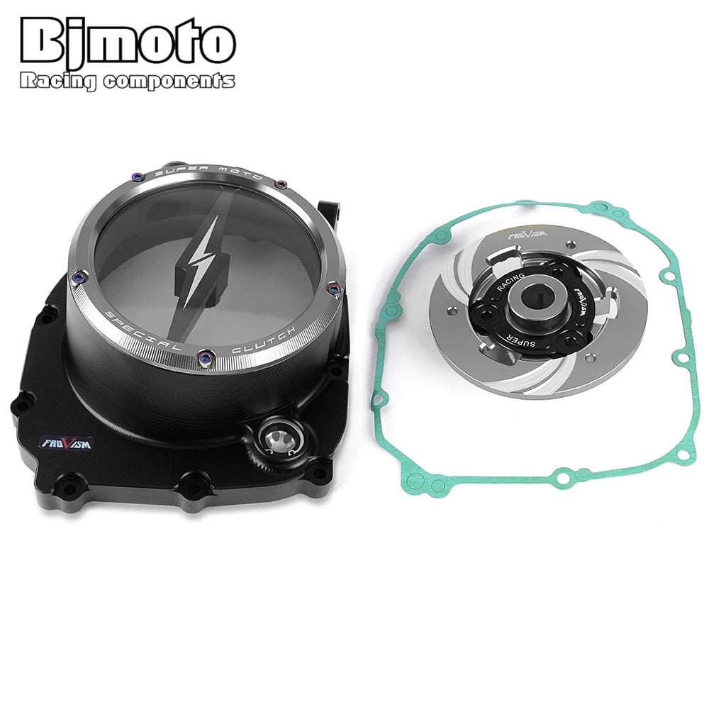 CNC Engine Racing Clear Clutch Cover For Kawasaki Z900RS ZR900 Z900 2017 2018 2019 2020 2021 2022 2023 2024