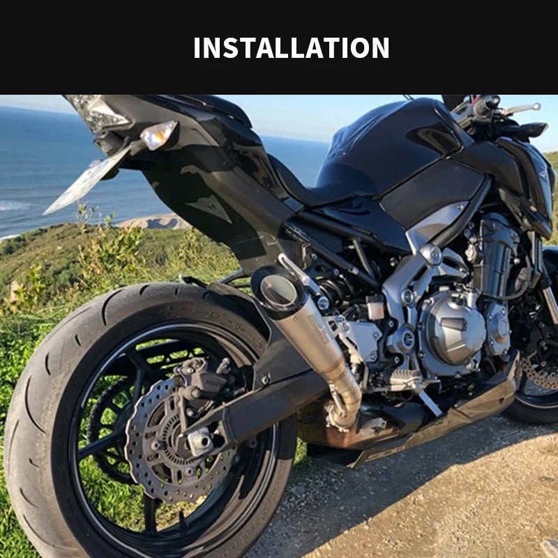 For Kawasaki Ninja Z900 Honda CB650R Yamaha R3 51mm Motorcycle Exhaust Muffler Pipe Escape 335mm Length