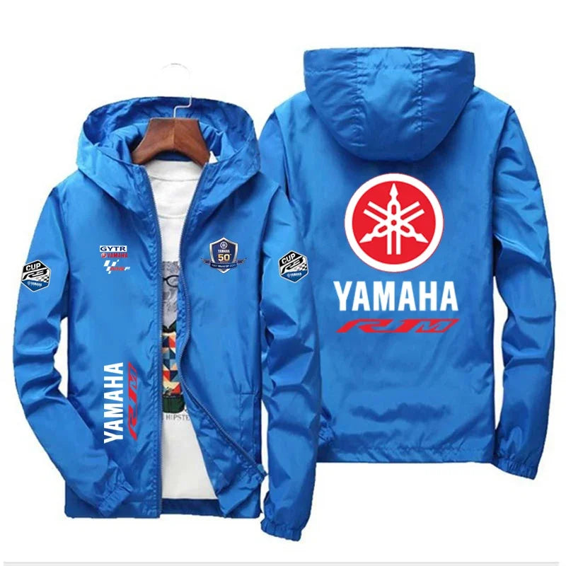 Giacca a vento sottile da uomo con logo YAMAHA, adatta per sport, tempo libero, outdoor e pesca, antivento, protezione UV, cas