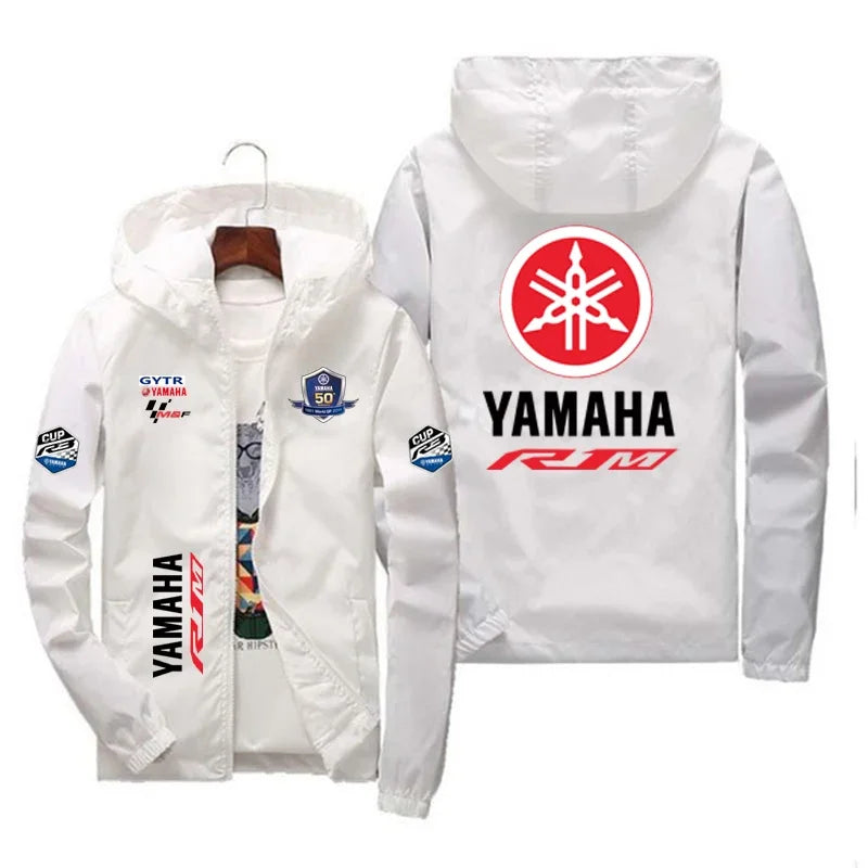 Giacca a vento sottile da uomo con logo YAMAHA, adatta per sport, tempo libero, outdoor e pesca, antivento, protezione UV, cas