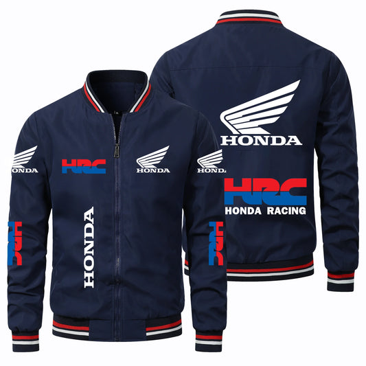 Giacca da motociclista Honda da uomo 2025, giacca con logo Honda Wing HRC, giacca da motociclista oversize, abbigliamento da uomo Honda, cappotti