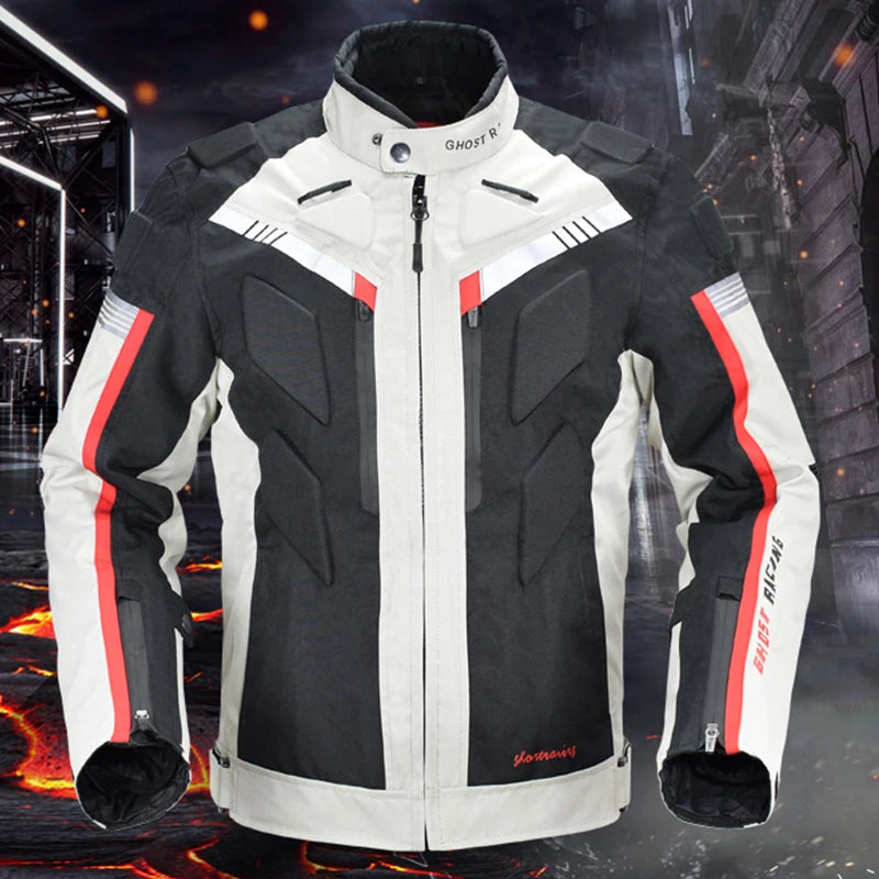 GHOST RACING Motorcycle Racing Jacket Man Waterproof Dirt Bike Pants Set With Protection Racing Suit Motocross Jacket Motor Suit