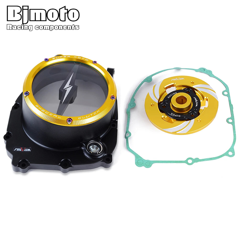CNC Engine Racing Clear Clutch Cover For Kawasaki Z900RS ZR900 Z900 2017 2018 2019 2020 2021 2022 2023 2024