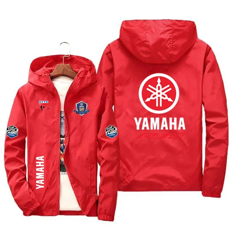 Giacca a vento sottile da uomo con logo YAMAHA, adatta per sport, tempo libero, outdoor e pesca, antivento, protezione UV, cas