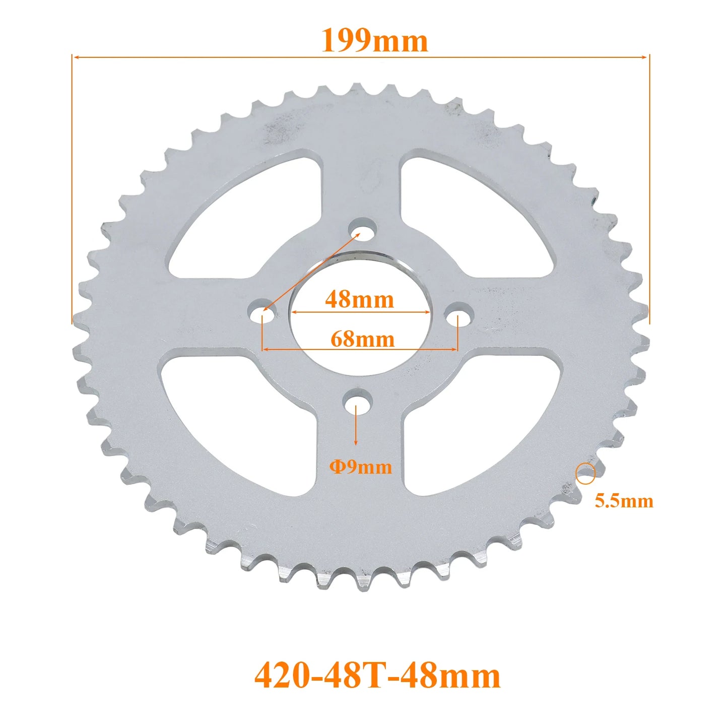 420 Chains 37T/41T/42T/48T/50T/60T Teeth Motorcycle Chain Sprockets Rear Back Sprocket Cog For 110cc 125cc 140cc Dirt Pit Bike