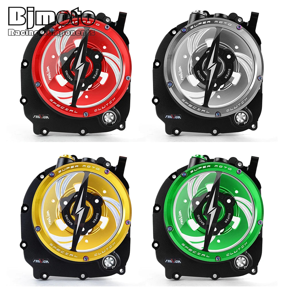 CNC Engine Racing Clear Clutch Cover For Kawasaki Z900RS ZR900 Z900 2017 2018 2019 2020 2021 2022 2023 2024