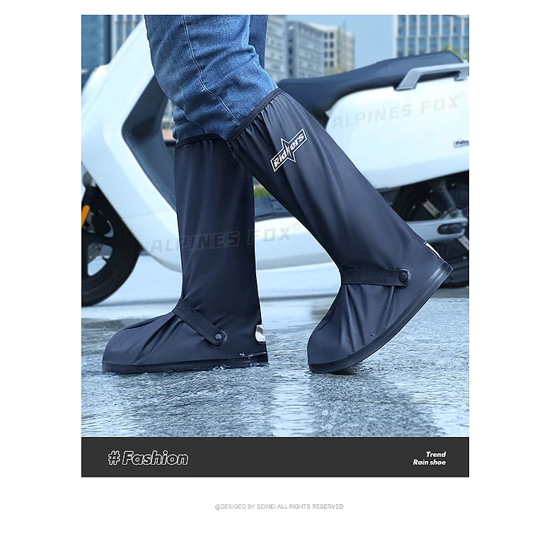 Motorcycle High Tube Rain Boots Waterproof Reflective Non-Slip Footwear Motorbike Cycling Bike Reusable Protection Accessories