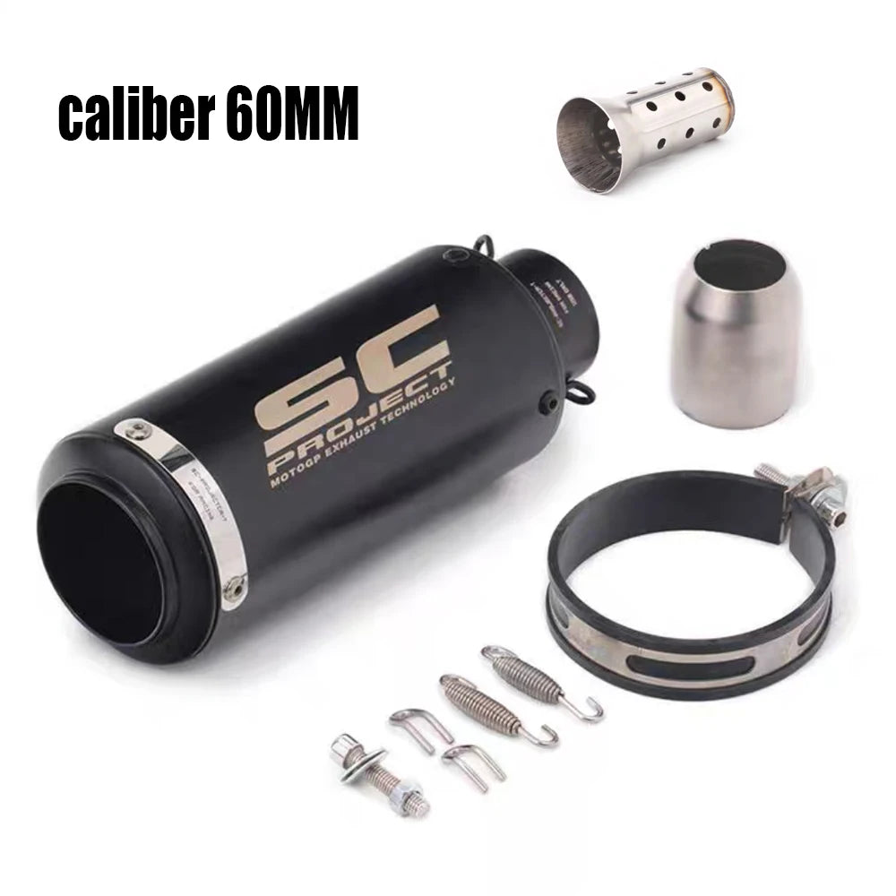 51/60mm universal motorcycle exhaust pipe straight-through exhaust pipe suitable For Yamha Honda racing motorcycle GP project