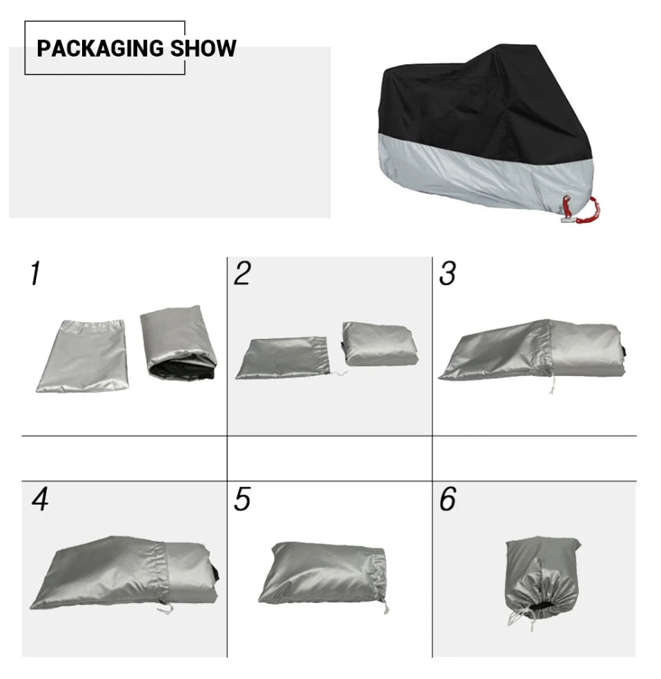Motorcycle Cover Waterproof All Season Motorbike Cover Dustproof UV Protective Outdoor Indoor Moto Scooter Motorbike Rain Cover
