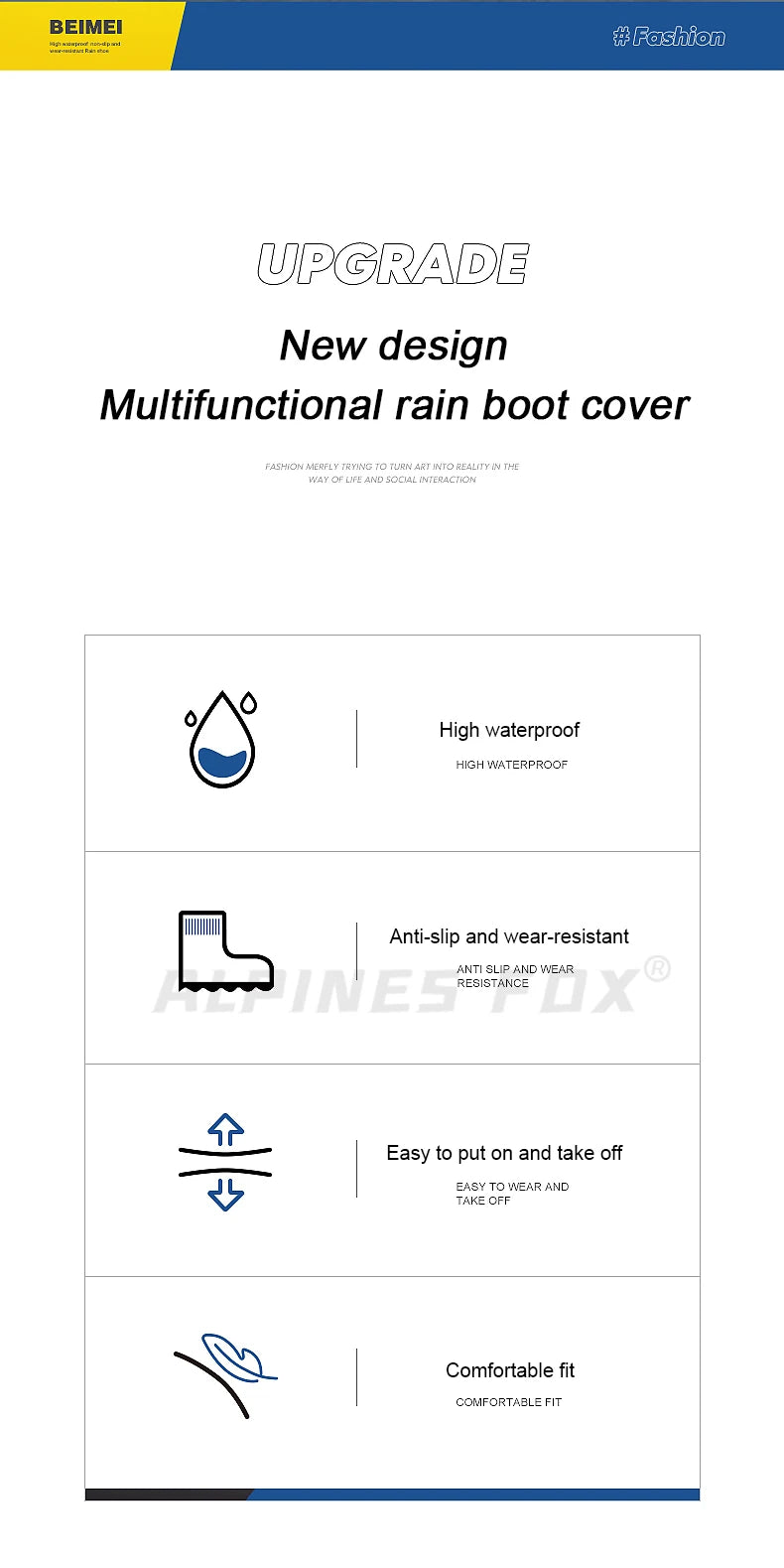 Motorcycle High Tube Rain Boots Waterproof Reflective Non-Slip Footwear Motorbike Cycling Bike Reusable Protection Accessories