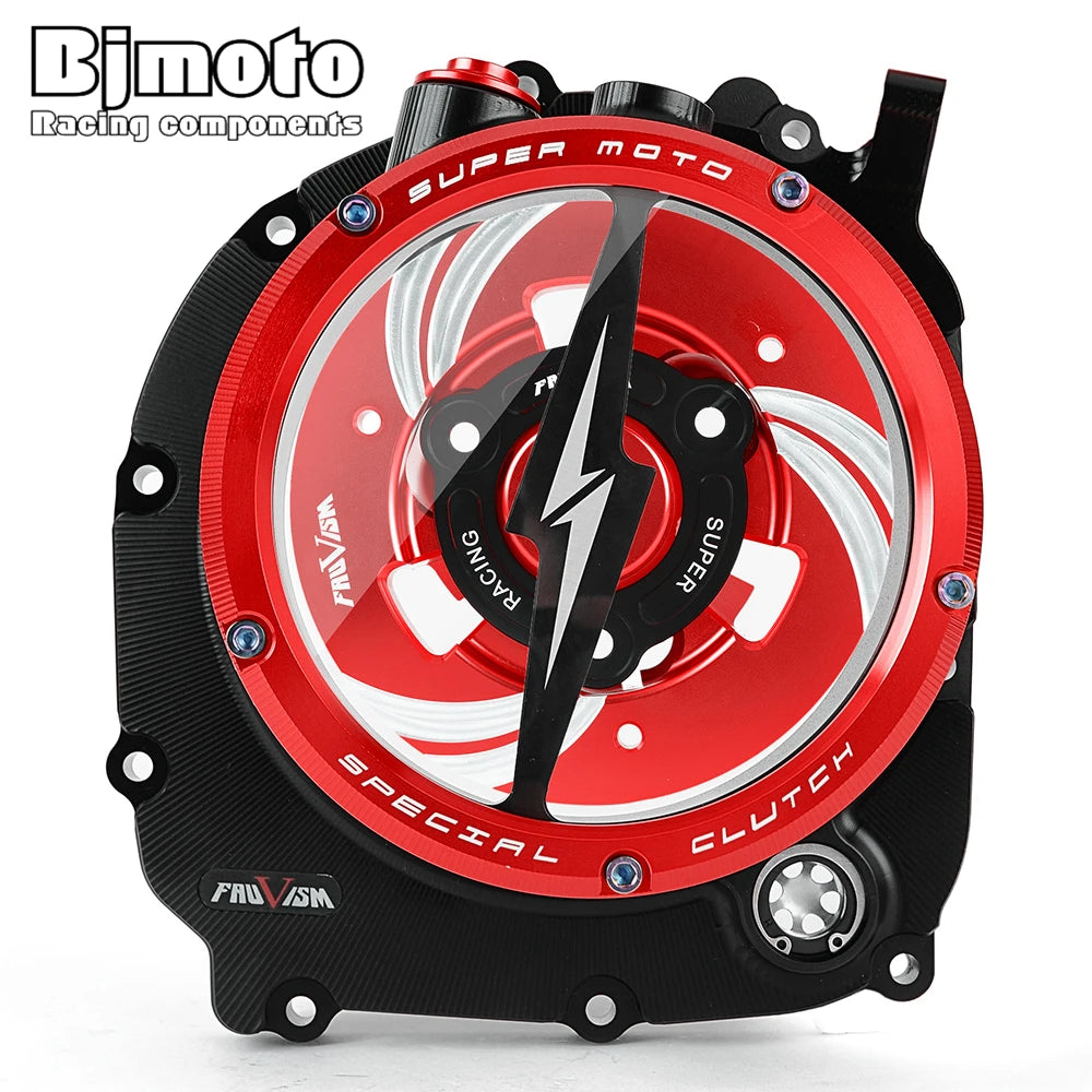 CNC Engine Racing Clear Clutch Cover For Kawasaki Z900RS ZR900 Z900 2017 2018 2019 2020 2021 2022 2023 2024