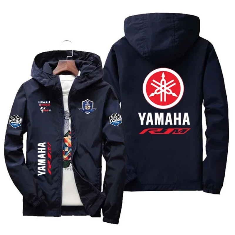Giacca a vento sottile da uomo con logo YAMAHA, adatta per sport, tempo libero, outdoor e pesca, antivento, protezione UV, cas