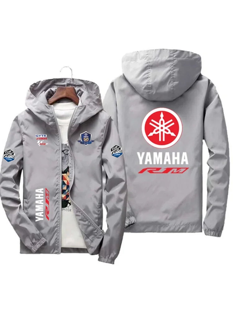 Giacca a vento sottile da uomo con logo YAMAHA, adatta per sport, tempo libero, outdoor e pesca, antivento, protezione UV, cas
