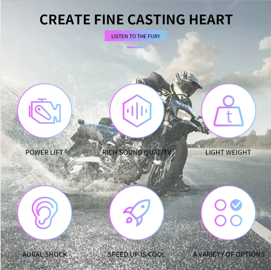 CHmotor Carbon Fiber Motorcycle Exhaust Muffler Pipe 250cc 350cc 600cc Escape Moto Tube For Nmax Tmax530 Msx125 GSR600