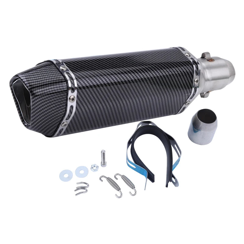 CHmotor Carbon Fiber Motorcycle Exhaust Muffler Pipe 250cc 350cc 600cc Escape Moto Tube For Nmax Tmax530 Msx125 GSR600