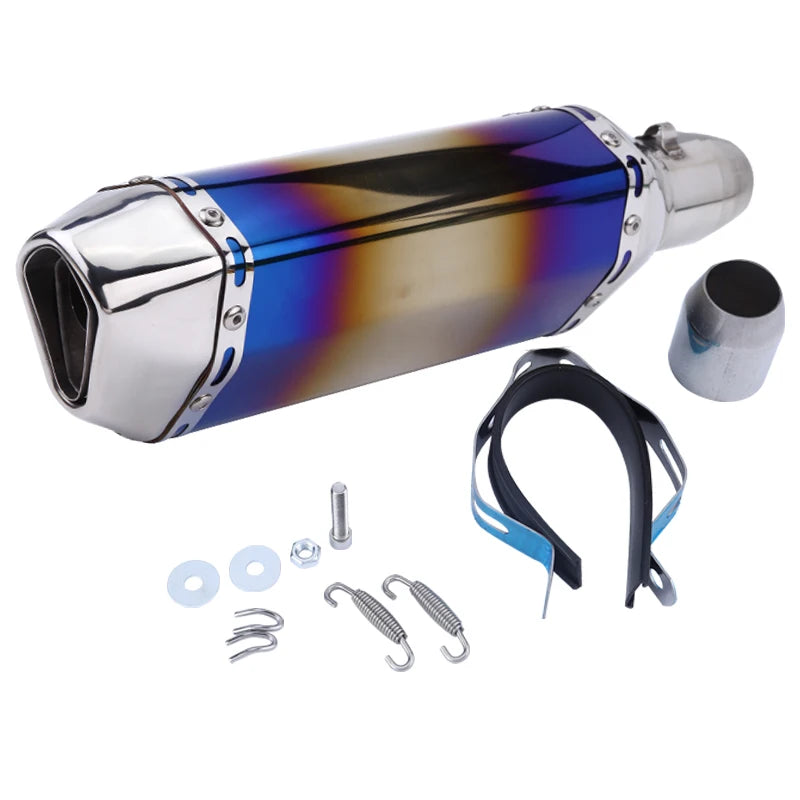 CHmotor Carbon Fiber Motorcycle Exhaust Muffler Pipe 250cc 350cc 600cc Escape Moto Tube For Nmax Tmax530 Msx125 GSR600
