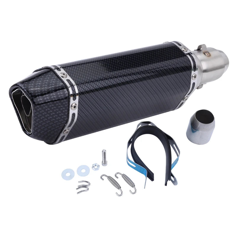 CHmotor Carbon Fiber Motorcycle Exhaust Muffler Pipe 250cc 350cc 600cc Escape Moto Tube For Nmax Tmax530 Msx125 GSR600