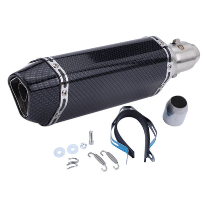 CHmotor Carbon Fiber Motorcycle Exhaust Muffler Pipe 250cc 350cc 600cc Escape Moto Tube For Nmax Tmax530 Msx125 GSR600