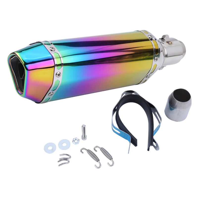 CHmotor Carbon Fiber Motorcycle Exhaust Muffler Pipe 250cc 350cc 600cc Escape Moto Tube For Nmax Tmax530 Msx125 GSR600
