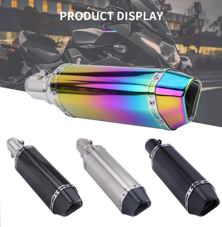 CHmotor Carbon Fiber Motorcycle Exhaust Muffler Pipe 250cc 350cc 600cc Escape Moto Tube For Nmax Tmax530 Msx125 GSR600