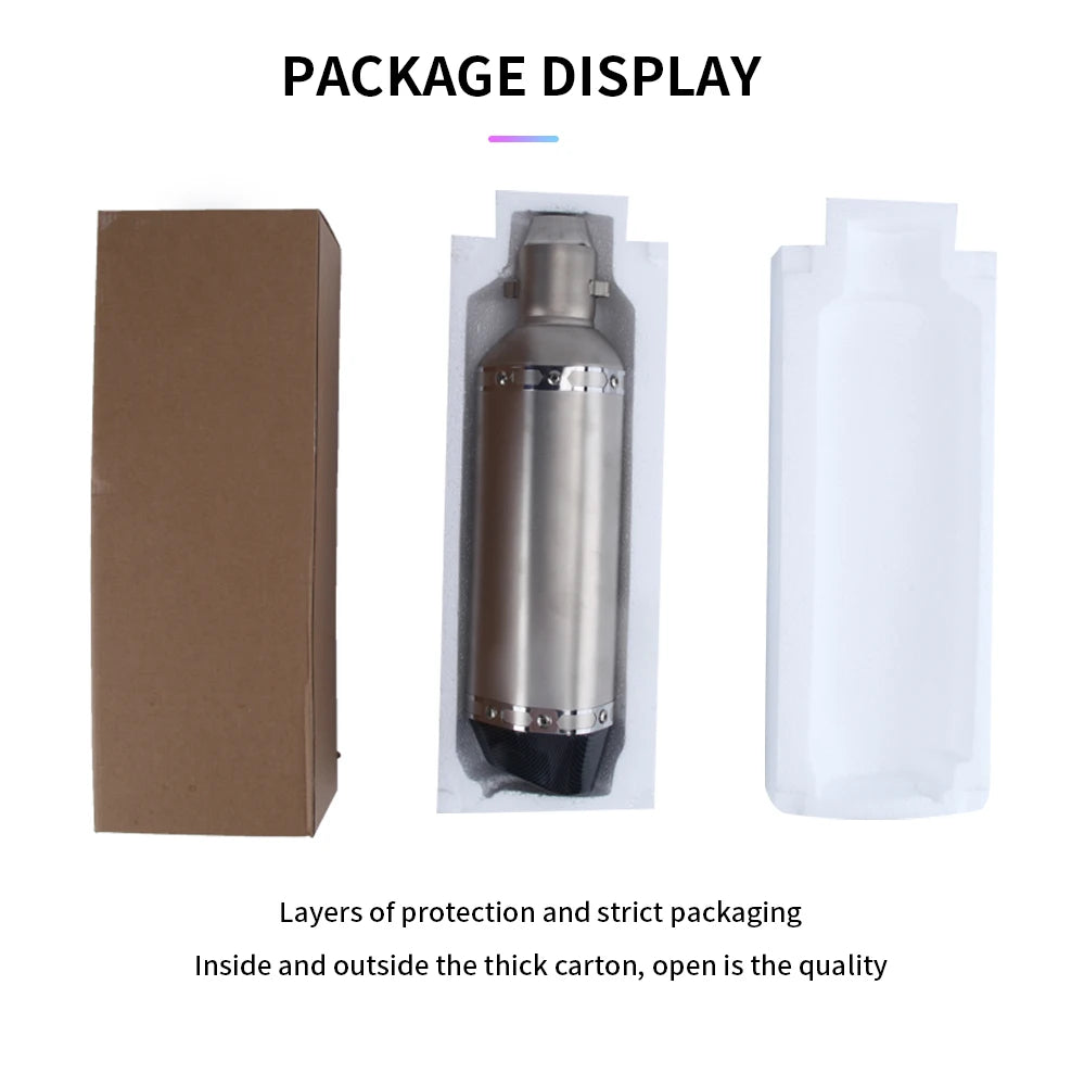 CHmotor Carbon Fiber Motorcycle Exhaust Muffler Pipe 250cc 350cc 600cc Escape Moto Tube For Nmax Tmax530 Msx125 GSR600