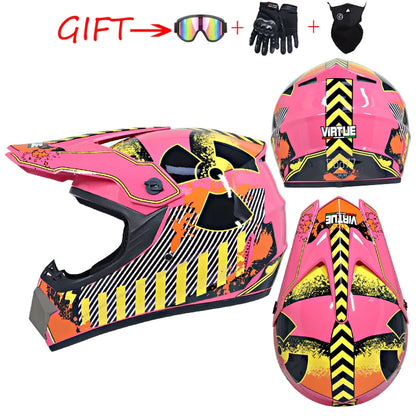Casco da motocross di sicurezza Casco da motocross per bicicletta da discesa Capacete ATV Cross Casco da moto per bambini Dot ABS 1KG Unisex