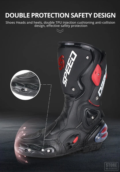 Motorcycle Long Boots Motocross Off-Road Rally Professional Racing Boots Motorbike Rider Biker Shoes Protection Equipment B1001