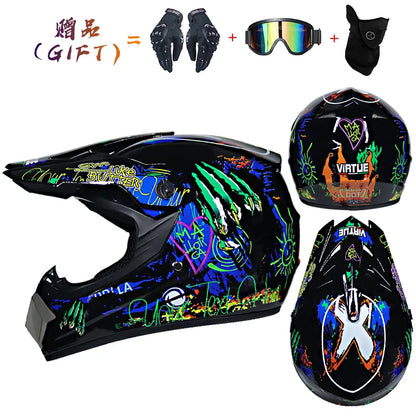 Casco da motocross di sicurezza Casco da motocross per bicicletta da discesa Capacete ATV Cross Casco da moto per bambini Dot ABS 1KG Unisex