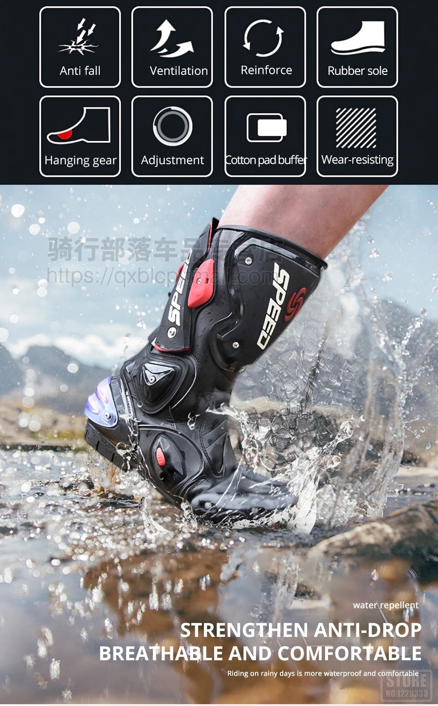 Motorcycle Long Boots Motocross Off-Road Rally Professional Racing Boots Motorbike Rider Biker Shoes Protection Equipment B1001