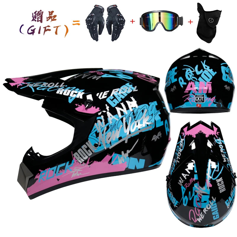 Casco da motocross di sicurezza Casco da motocross per bicicletta da discesa Capacete ATV Cross Casco da moto per bambini Dot ABS 1KG Unisex