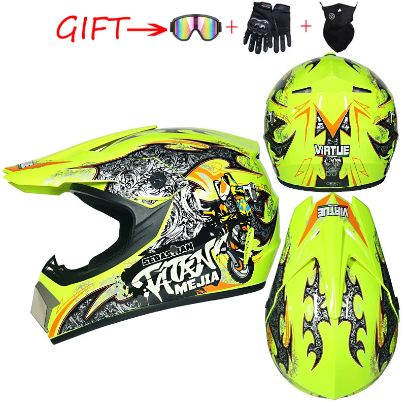 Casco da motocross di sicurezza Casco da motocross per bicicletta da discesa Capacete ATV Cross Casco da moto per bambini Dot ABS 1KG Unisex