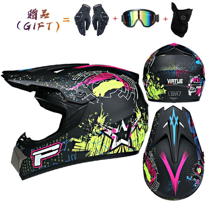 Casco da motocross di sicurezza Casco da motocross per bicicletta da discesa Capacete ATV Cross Casco da moto per bambini Dot ABS 1KG Unisex