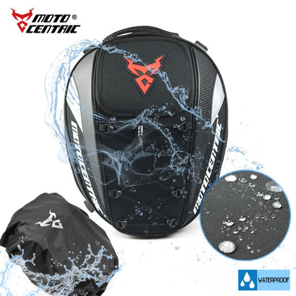 MOTOCENTRIC Waterproof Motorcycle Tail Bag Multi-functional  Durable Rear Seat Bag 37L High Capacity Rider Helmet Backpack