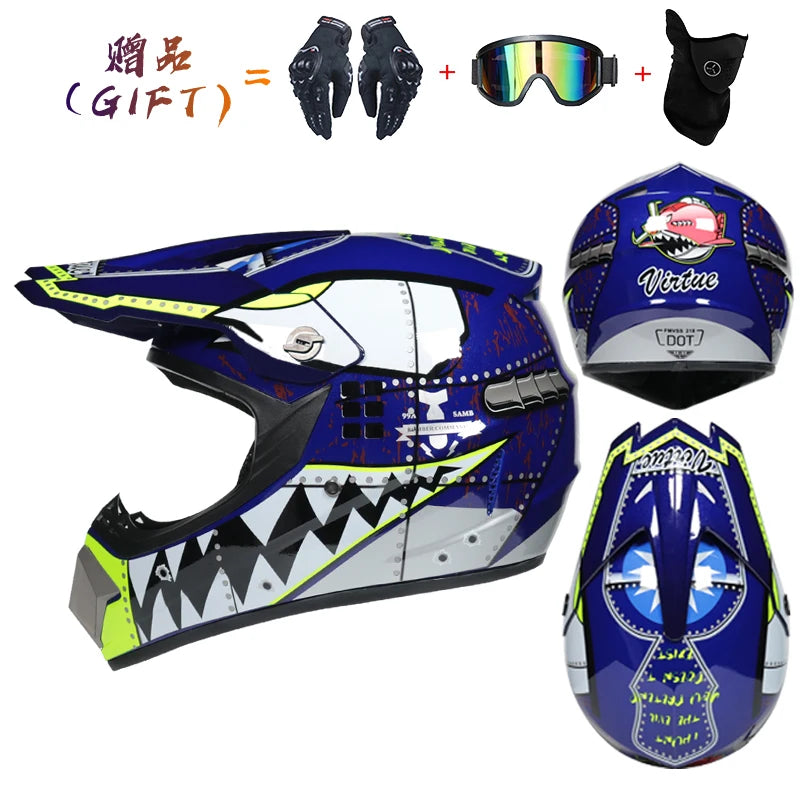 Casco da motocross di sicurezza Casco da motocross per bicicletta da discesa Capacete ATV Cross Casco da moto per bambini Dot ABS 1KG Unisex
