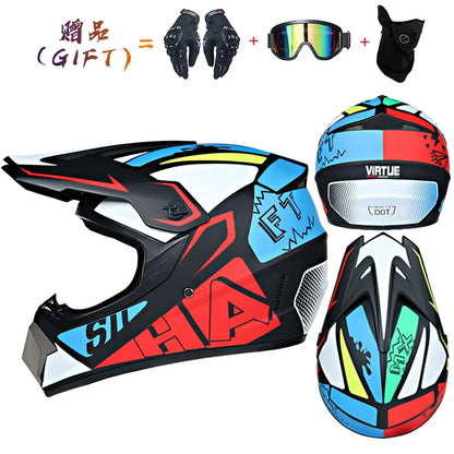 Casco da motocross di sicurezza Casco da motocross per bicicletta da discesa Capacete ATV Cross Casco da moto per bambini Dot ABS 1KG Unisex