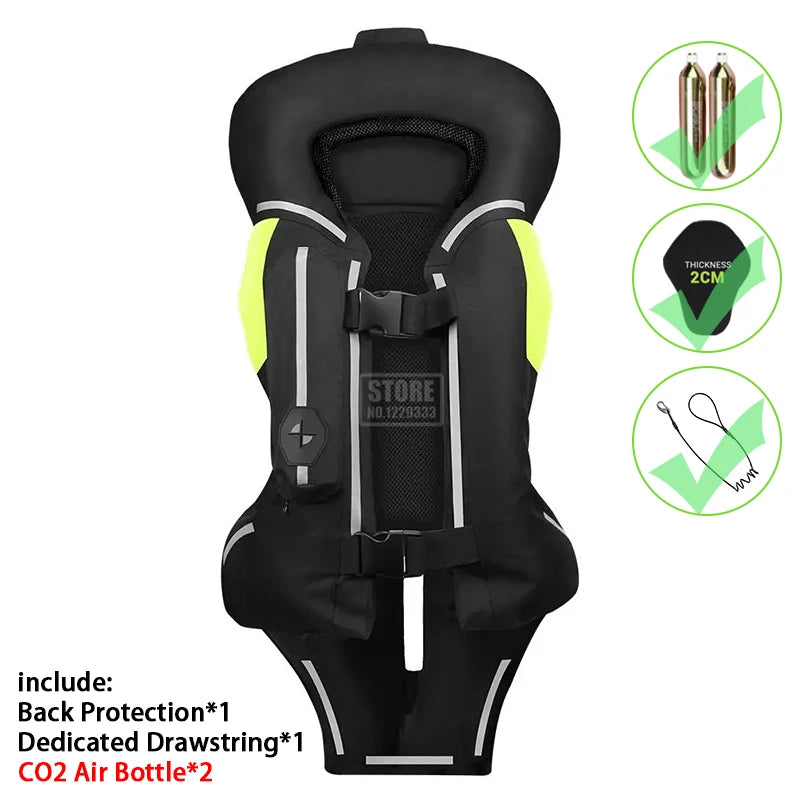 Gilet con airbag per moto, giacca protettiva per il corpo da moto, riflettente, airbag da motocross, gilet protettivo anticaduta