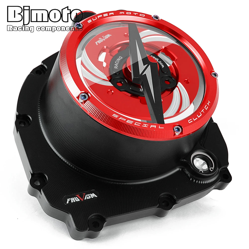 CNC Engine Racing Clear Clutch Cover For Kawasaki Z900RS ZR900 Z900 2017 2018 2019 2020 2021 2022 2023 2024