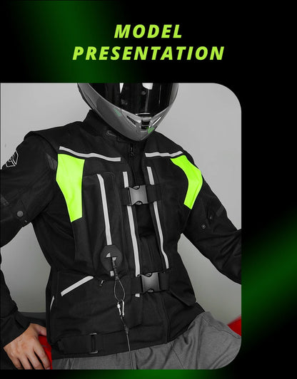 Gilet con airbag per moto, giacca protettiva per il corpo da moto, riflettente, airbag da motocross, gilet protettivo anticaduta