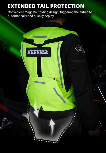 Gilet con airbag per moto, giacca protettiva per il corpo da moto, riflettente, airbag da motocross, gilet protettivo anticaduta