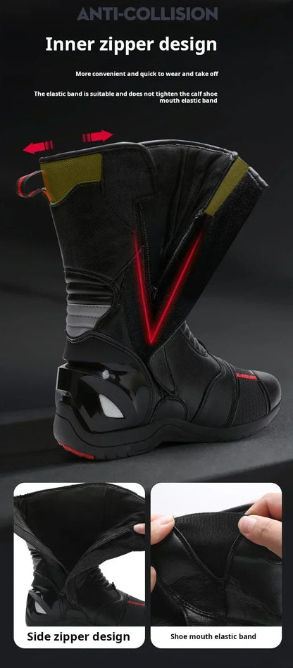 Professional Motocross Mid-Calf Long High Ankle Off-Road Racing Moto Rider Protective Shoes Men Woman Motorcycle Boots