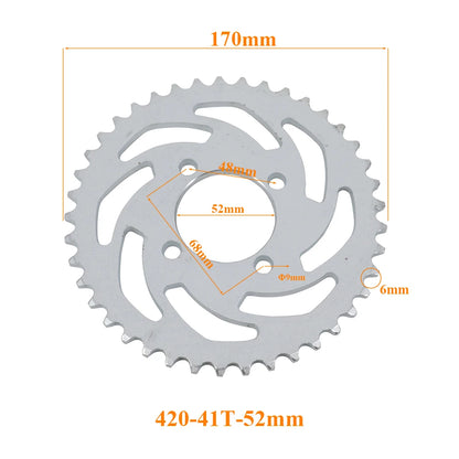 420 Chains 37T/41T/42T/48T/50T/60T Teeth Motorcycle Chain Sprockets Rear Back Sprocket Cog For 110cc 125cc 140cc Dirt Pit Bike
