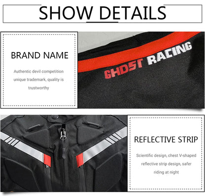 GHOST RACING Motorcycle Racing Jacket Man Waterproof Dirt Bike Pants Set With Protection Racing Suit Motocross Jacket Motor Suit